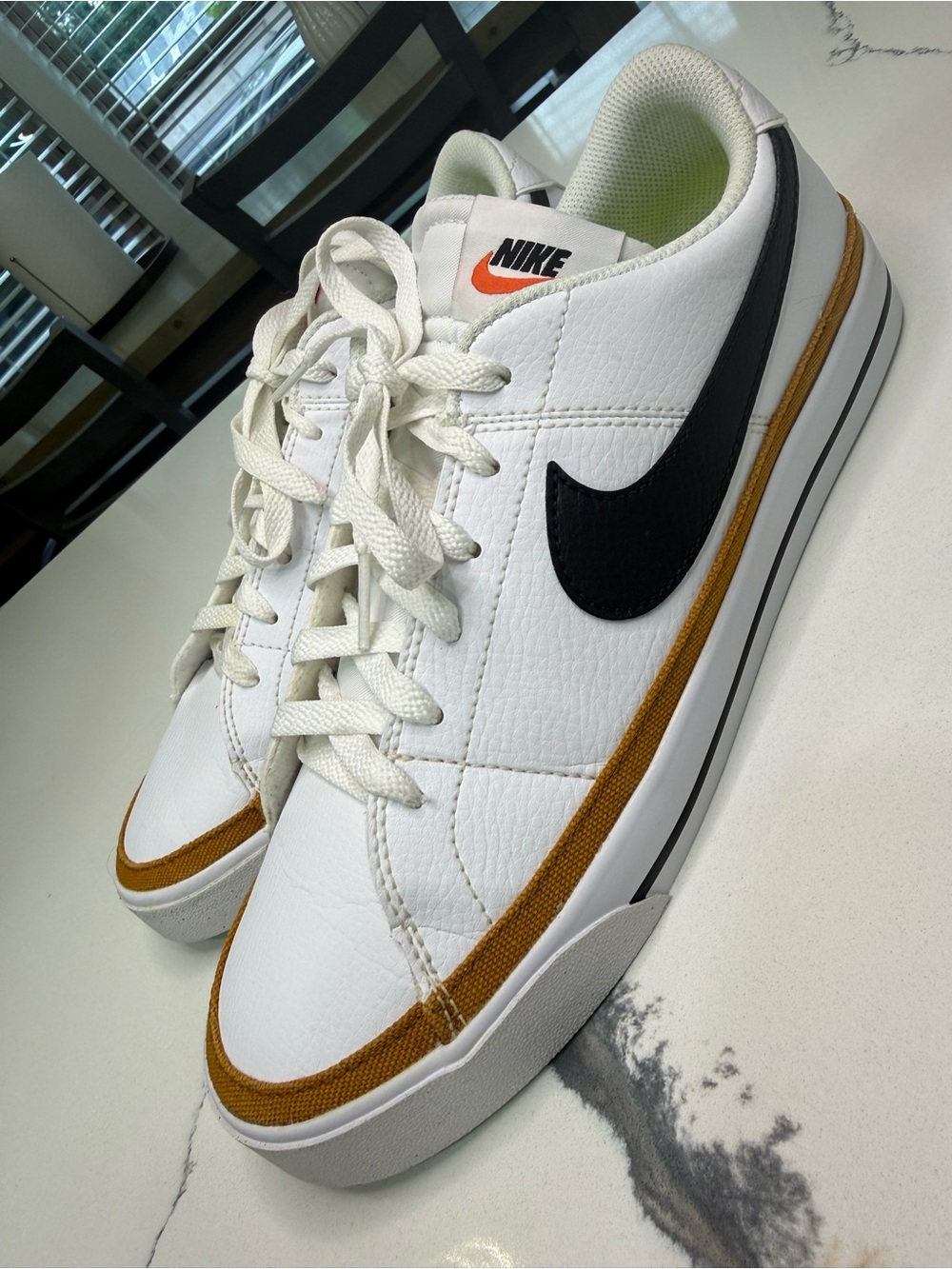 Nike Womens size 10 Court Legacy Sneakers White Desert Ochre